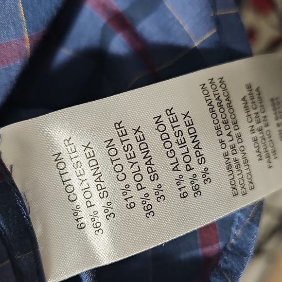 Lee Blue Plaid Men's Button Shirt Small NWT - Picture 4 of 5